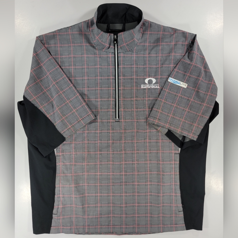 FootJoy Mens HydroLite Rain Jacket Plaid Golf Orange County National Large Wind